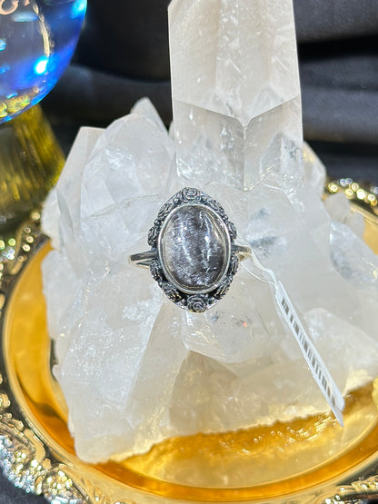 黑银钛S925银戒指