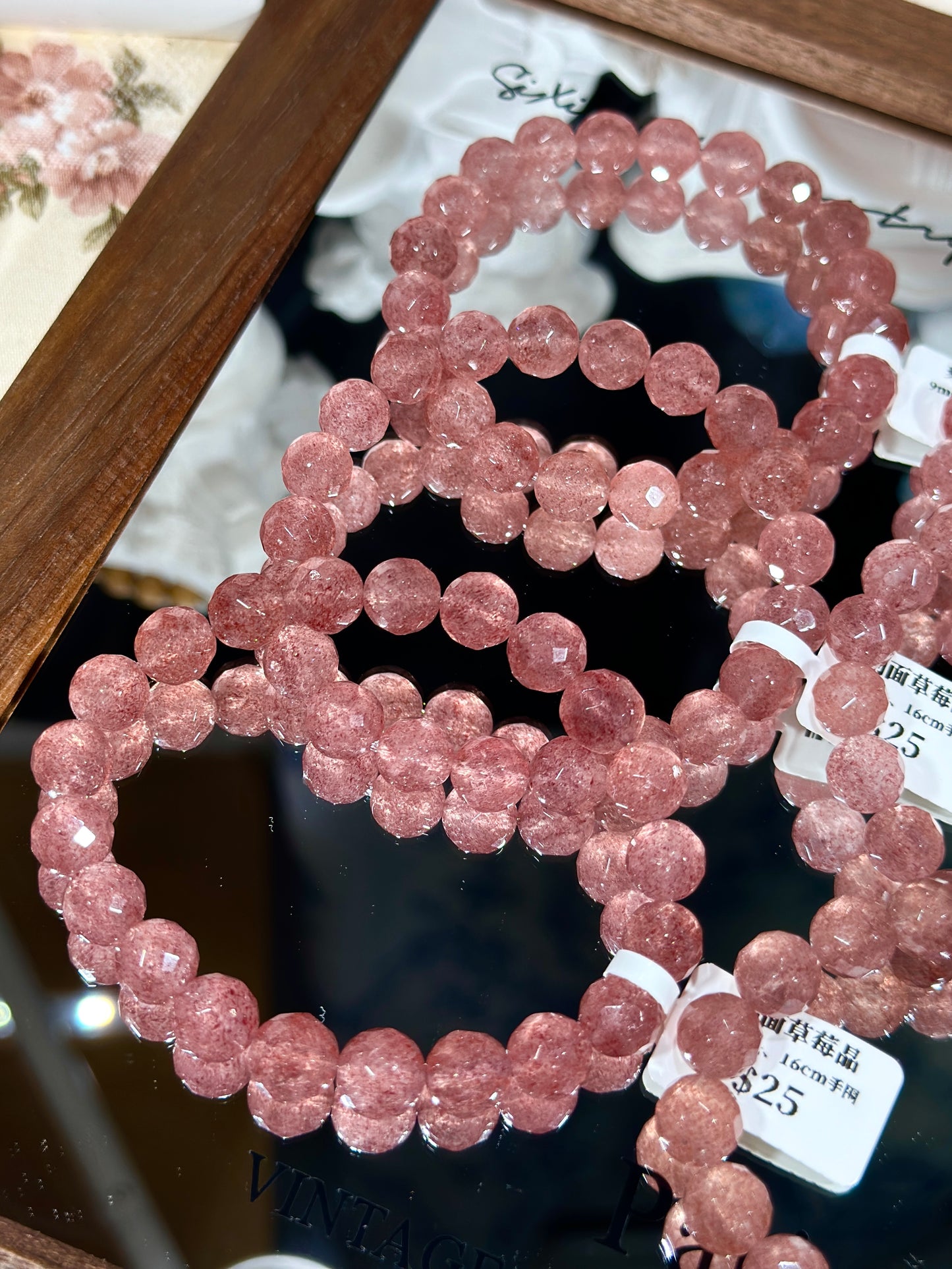 Faceted Strawberry Quartz