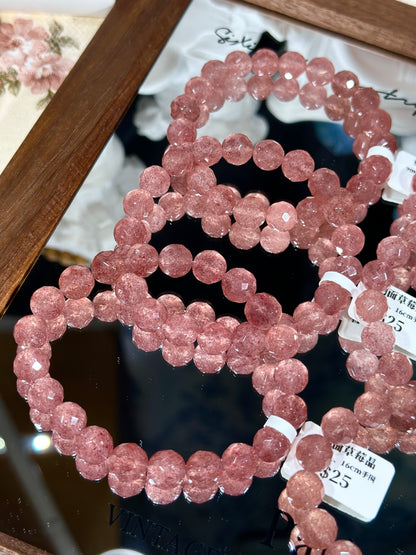 Faceted Strawberry Quartz