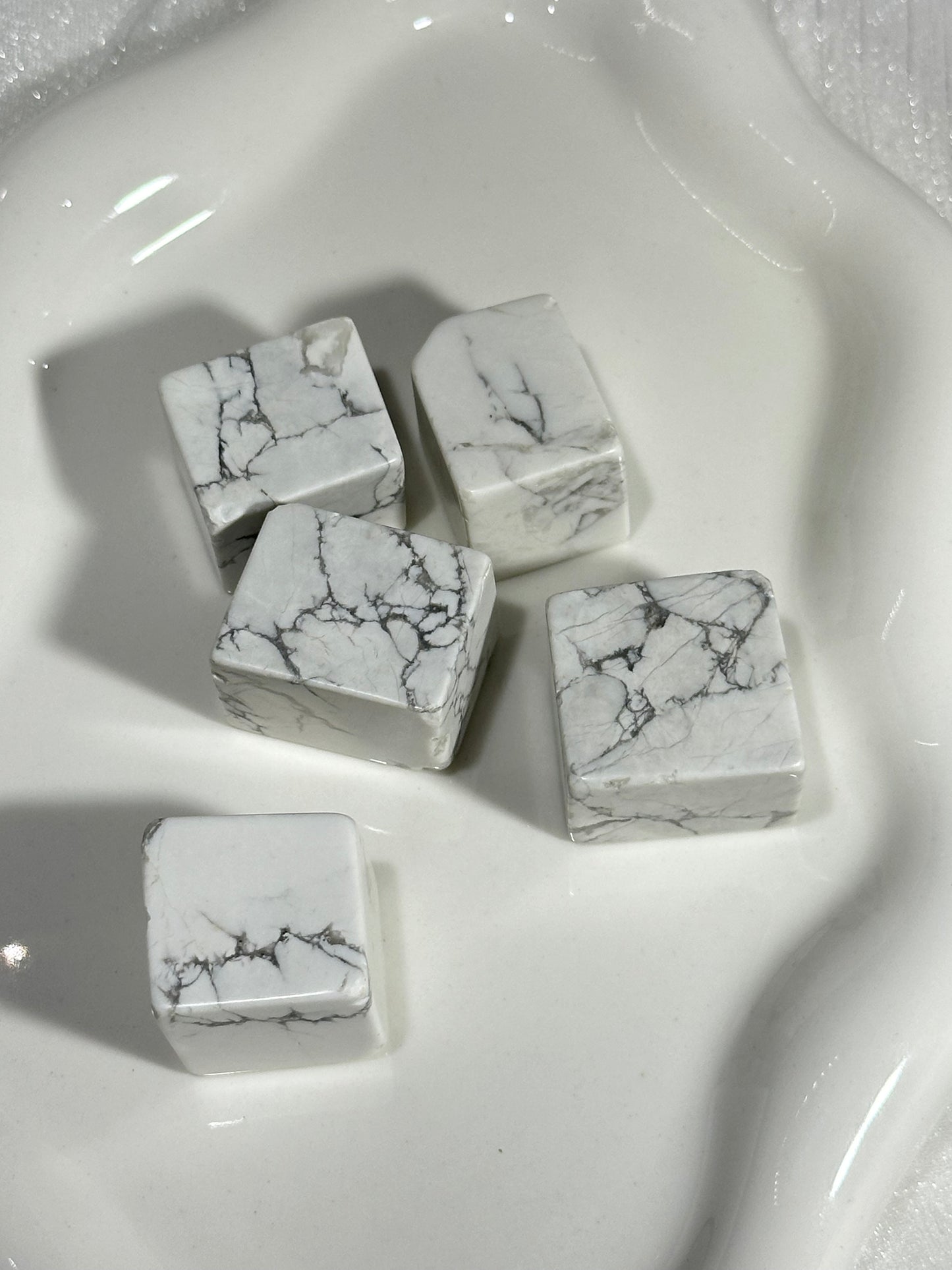 White turquoise sugar cube raw stone