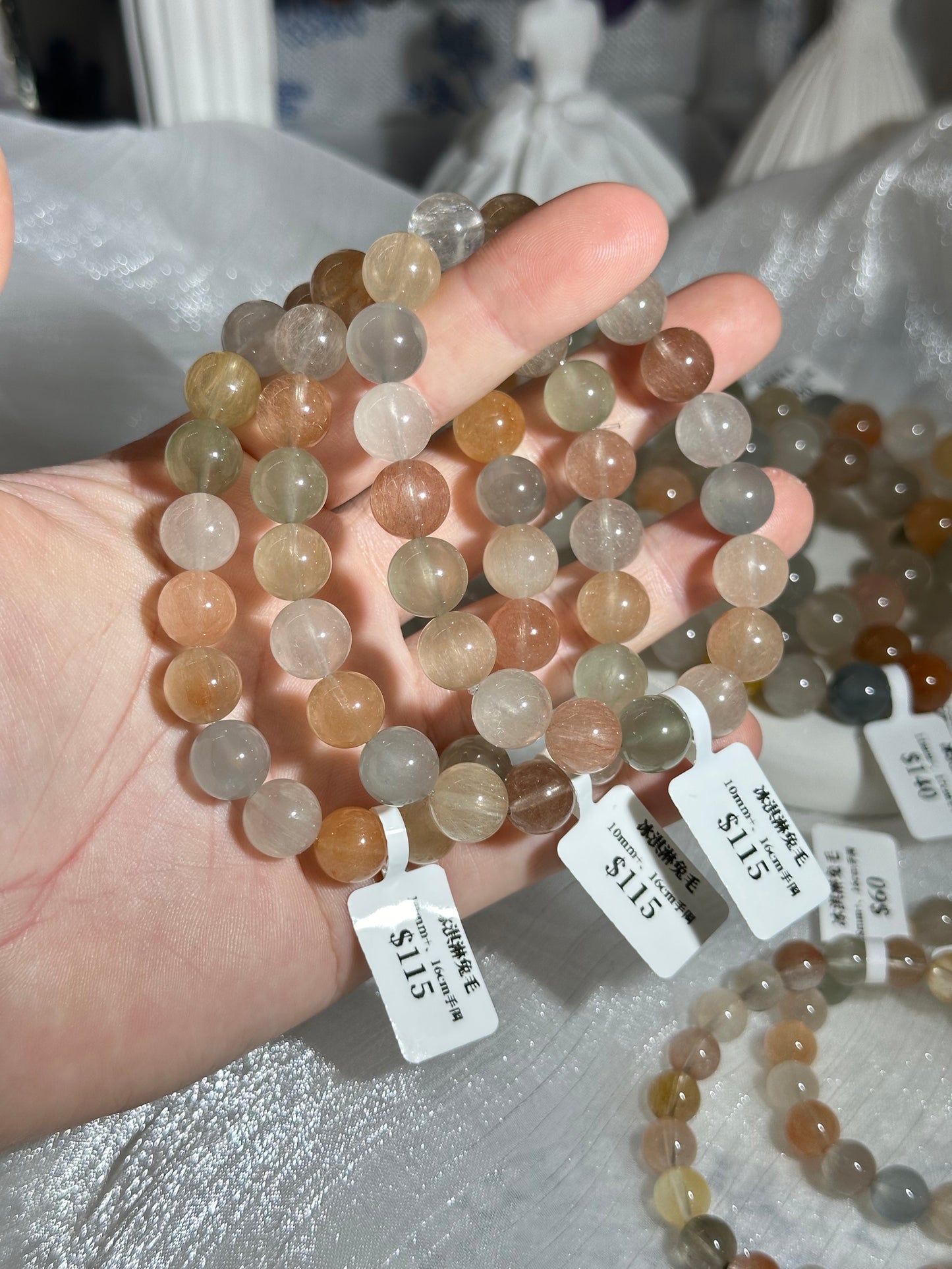 Ice cream colored rabbit fur crystal