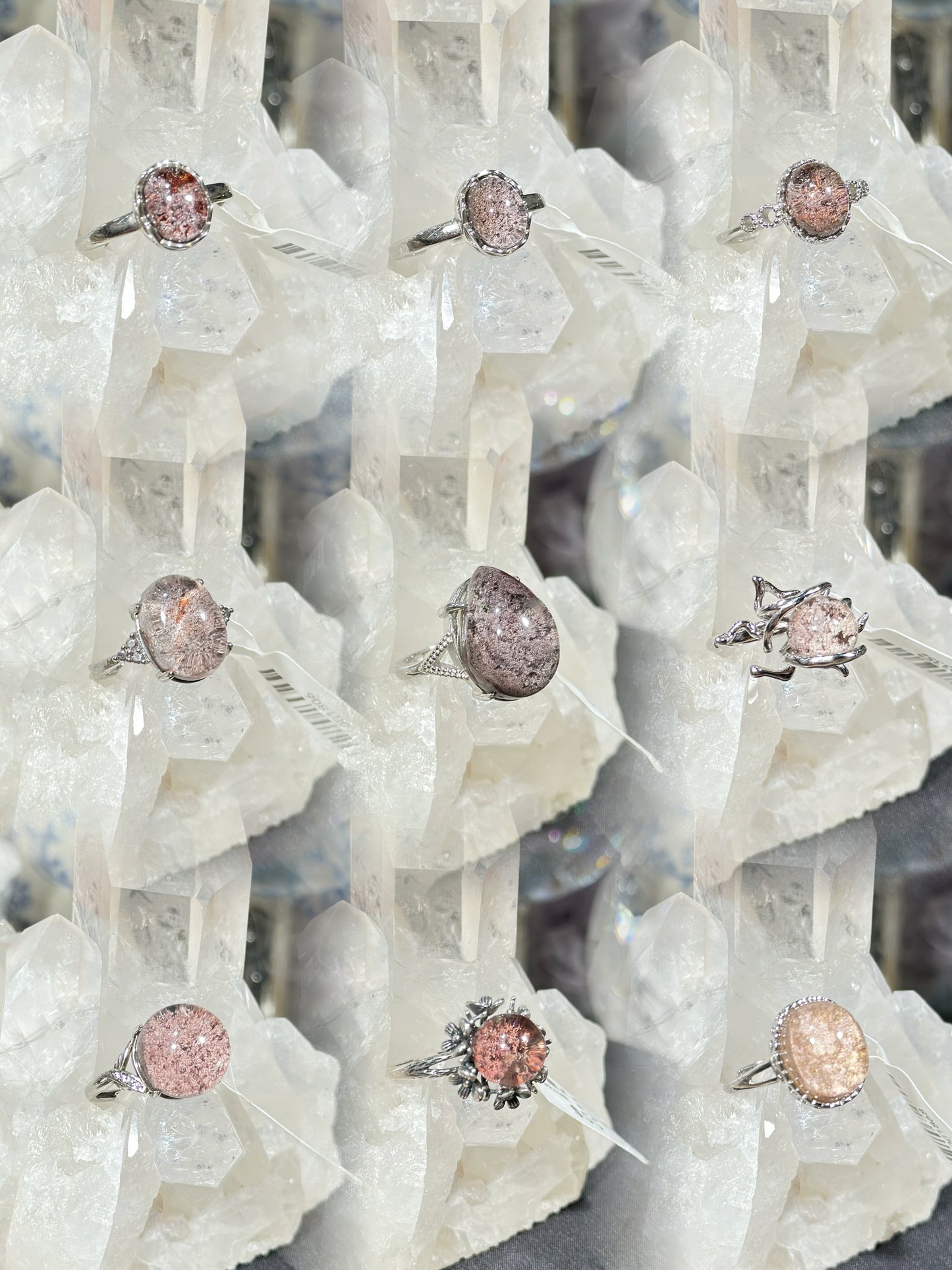 Purple Pink Ghost Crystal S925 Silver Ring