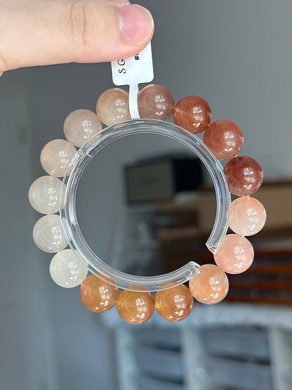 白橘渐变兔毛水晶