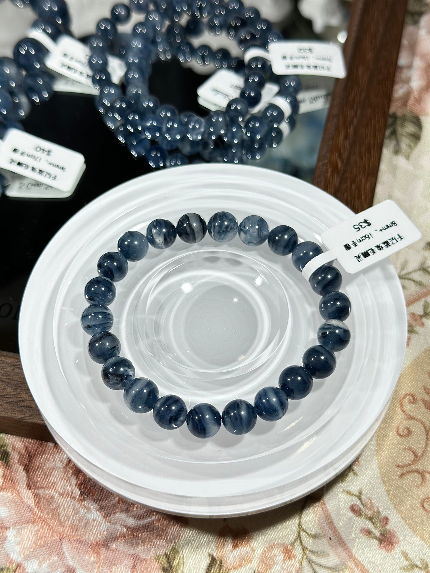 Dark blue melaleuca blue rabbit fur ghost