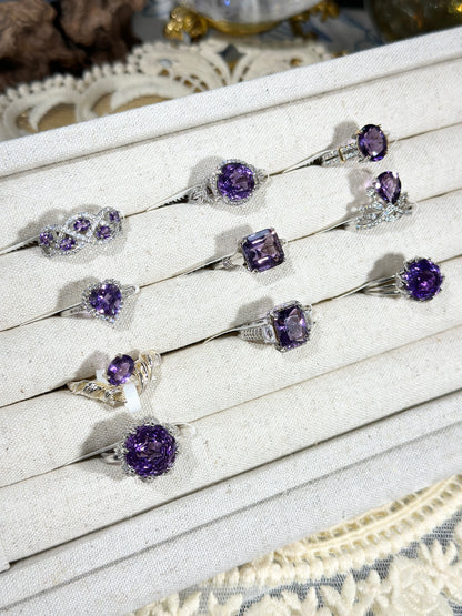 紫水晶戒指 S925银