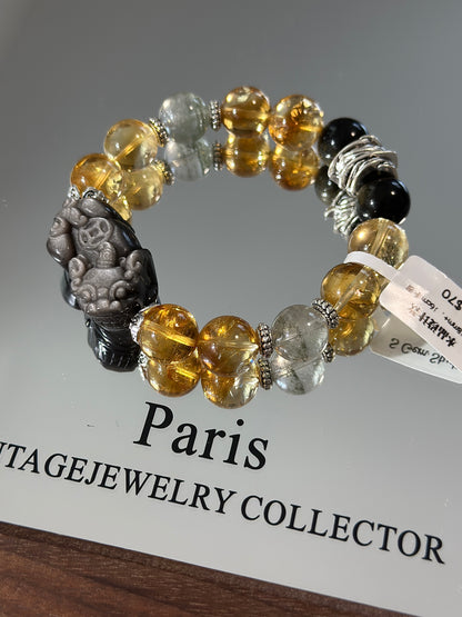 Designer | Citrine, Silver, and Obsidian Pixiu