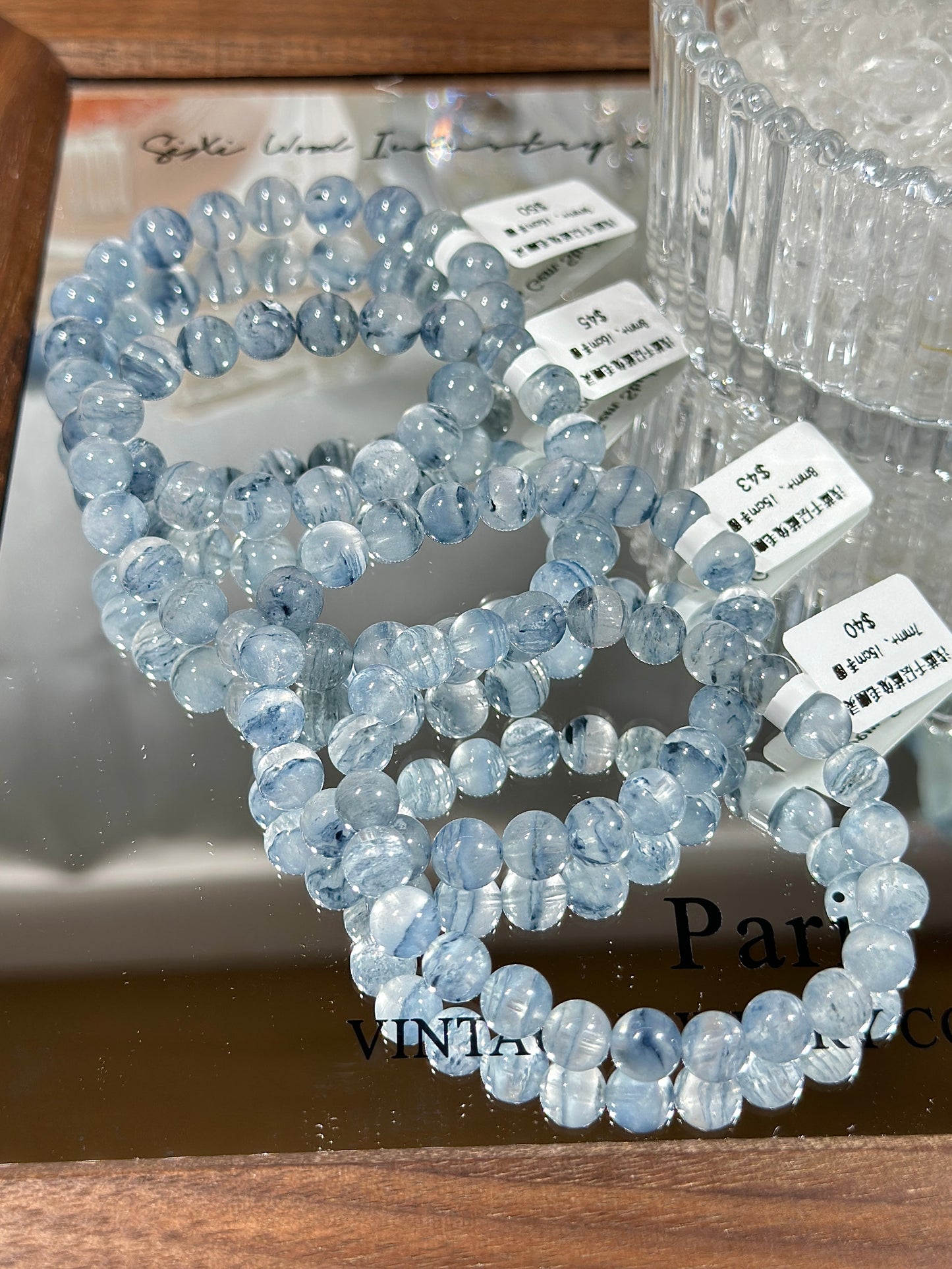 Light blue Melaleuca blue rabbit fur ghost