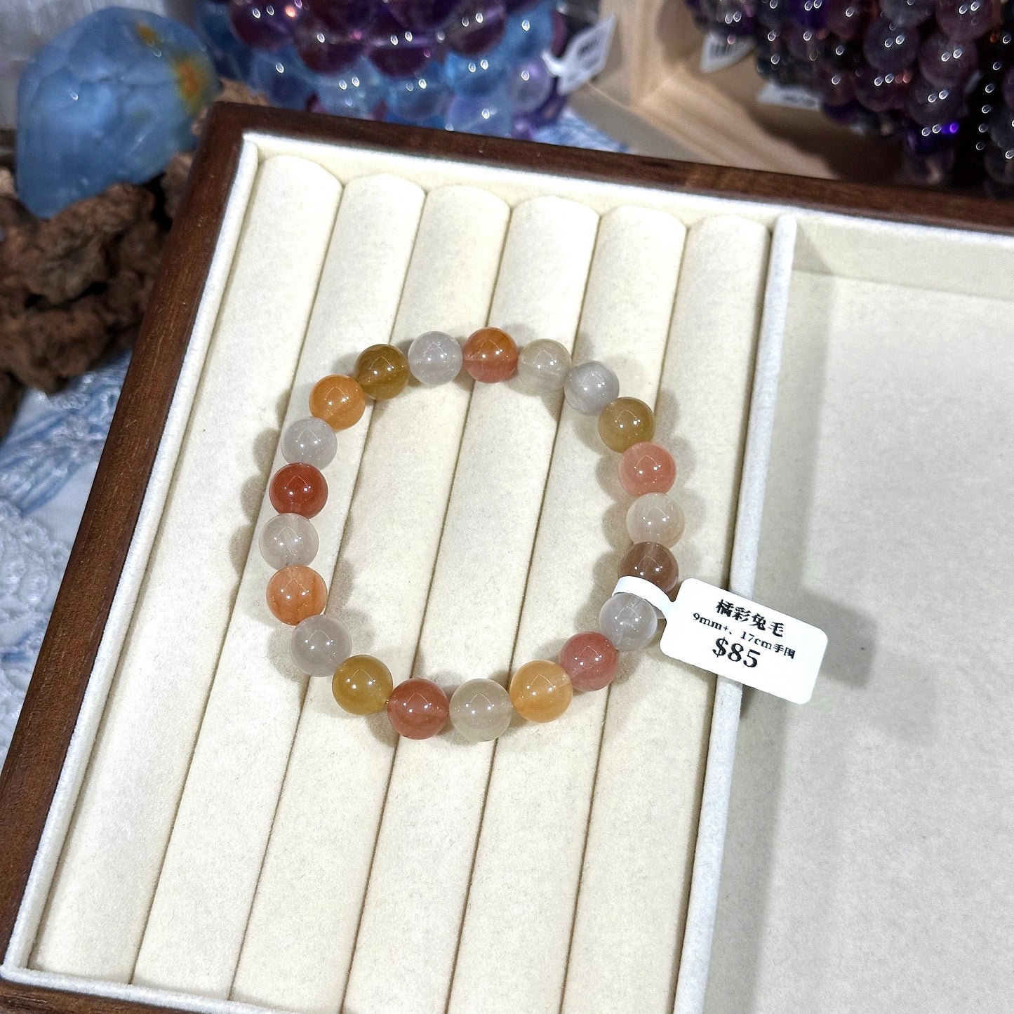 Orange rabbit fur crystal