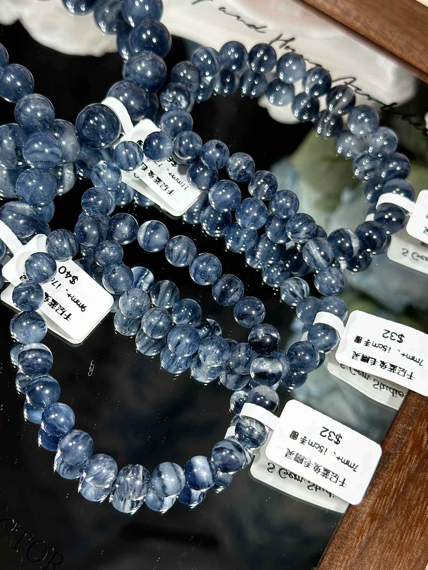 Dark blue melaleuca blue rabbit fur ghost