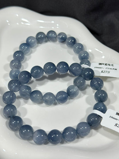 Steel wire blue rabbit fur crystal