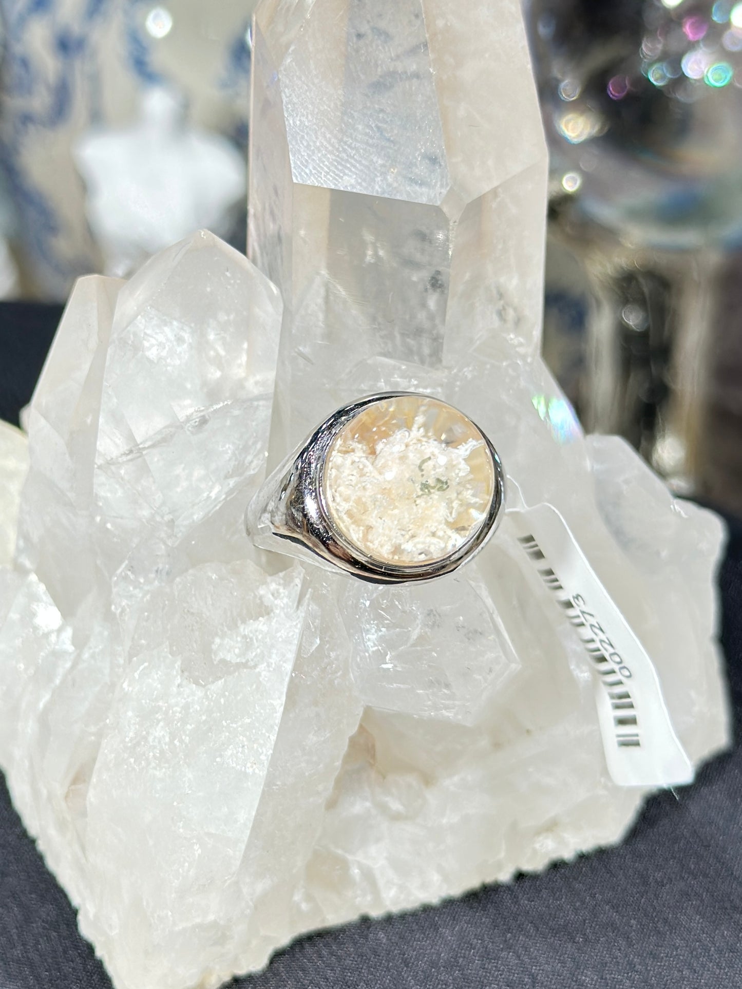 White Ghost Crystal S925 Silver Ring