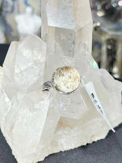 White Ghost Crystal S925 Silver Ring