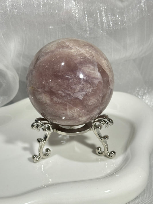 Pink fluorite crystal ball