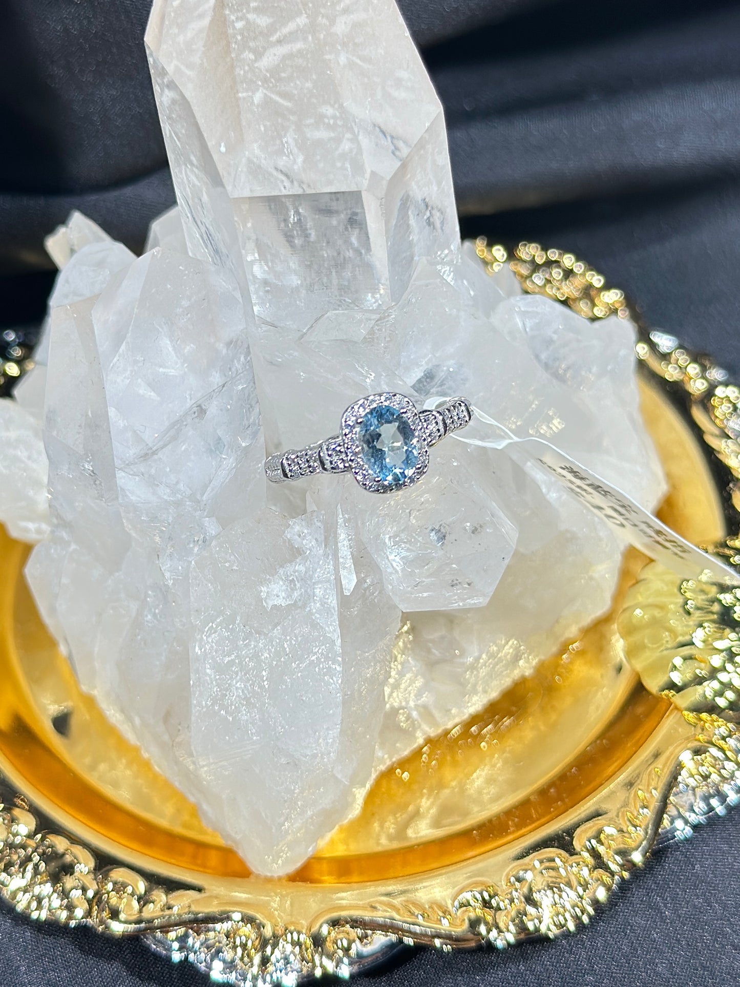 Aquamarine S925 silver ring-3