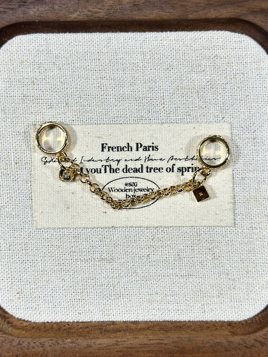 Light gold love lock trickle safety chain