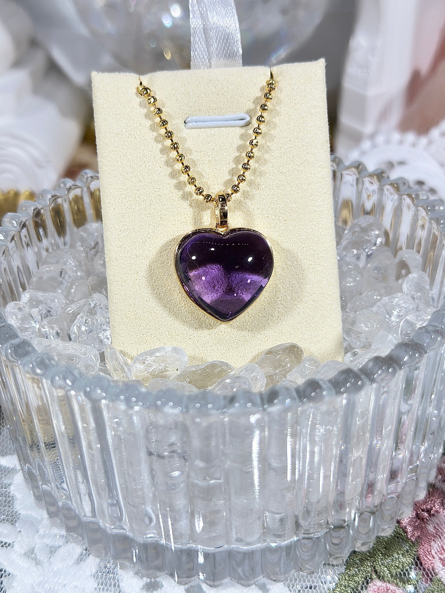 Amethyst Heart Necklace S925 Silver