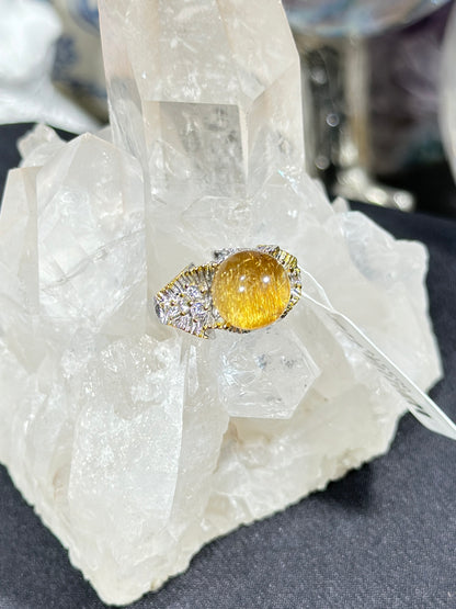 金发晶S925银戒指