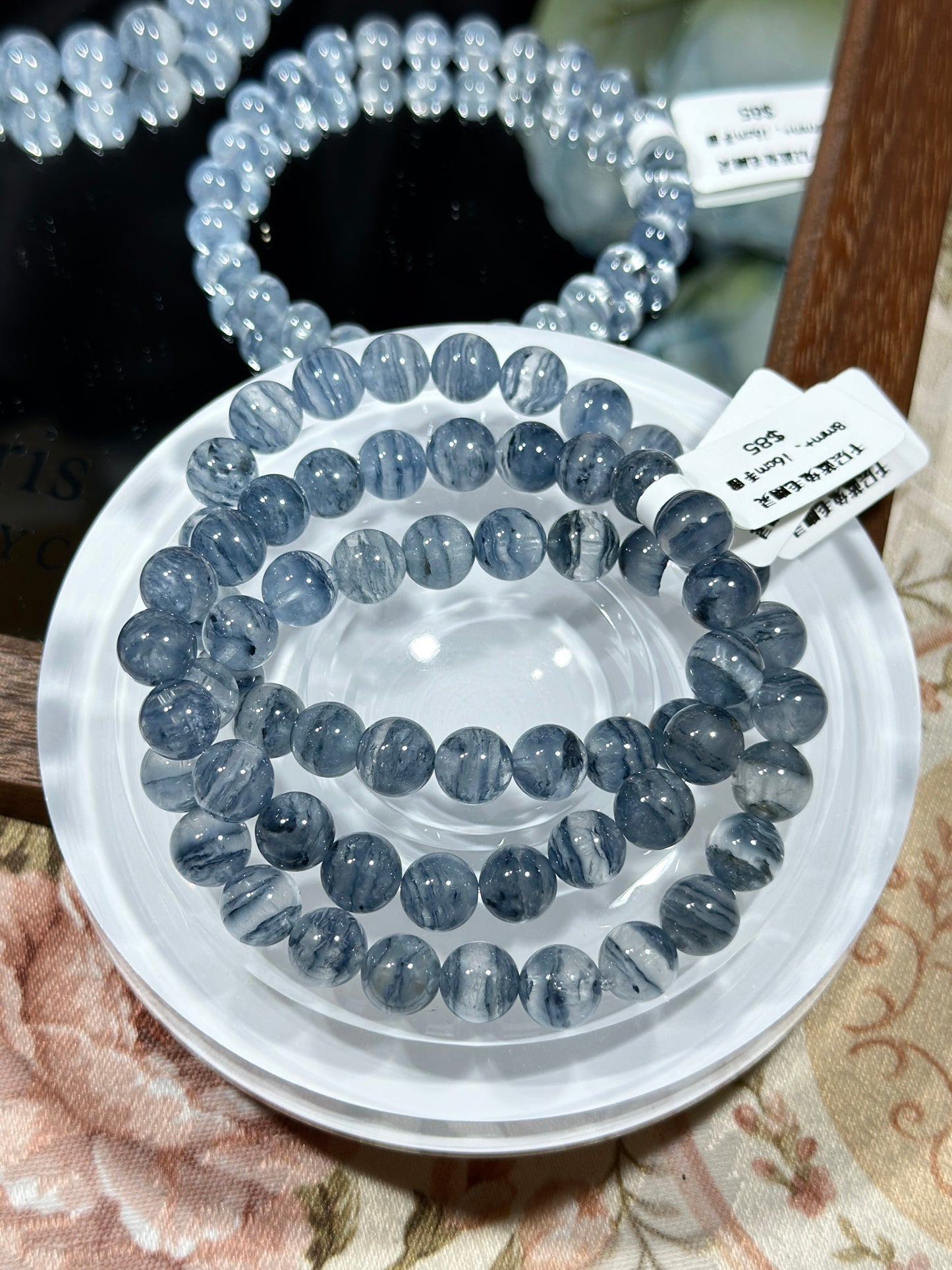 Light blue Melaleuca blue rabbit fur ghost