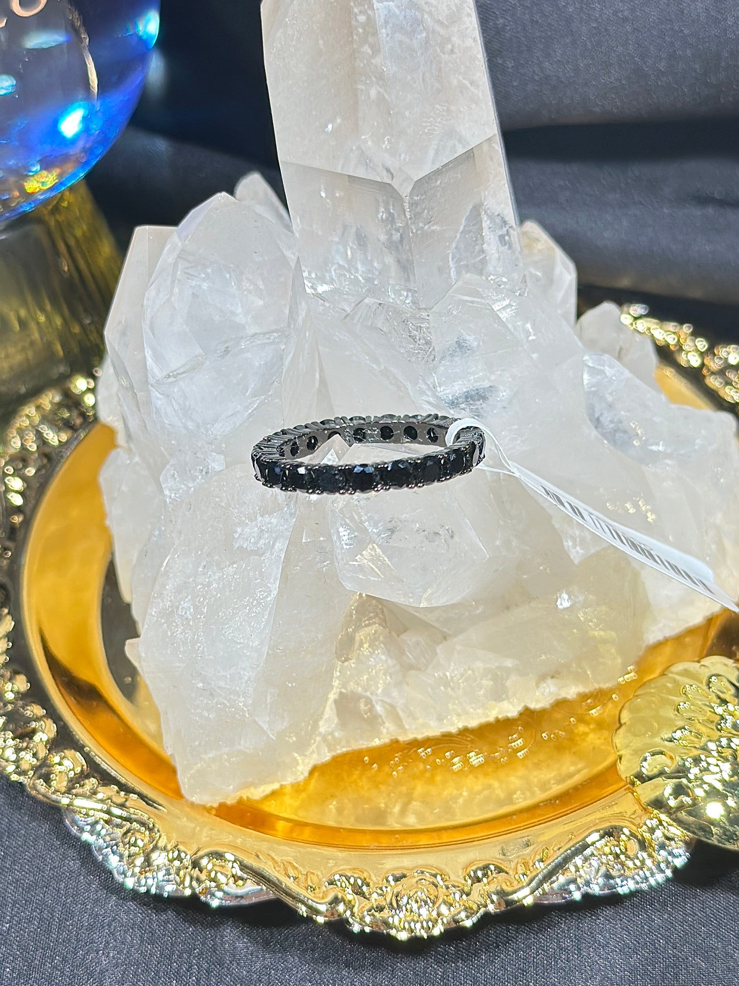 Black Spinel Obsidian S925 Silver Ring