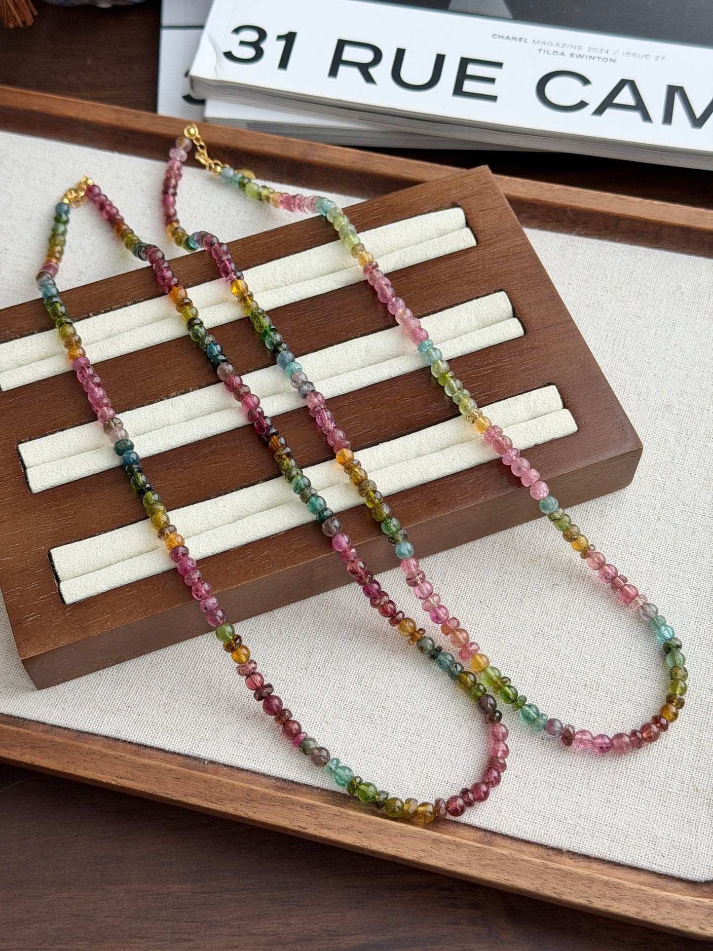 彩虹碧玺多圈长链