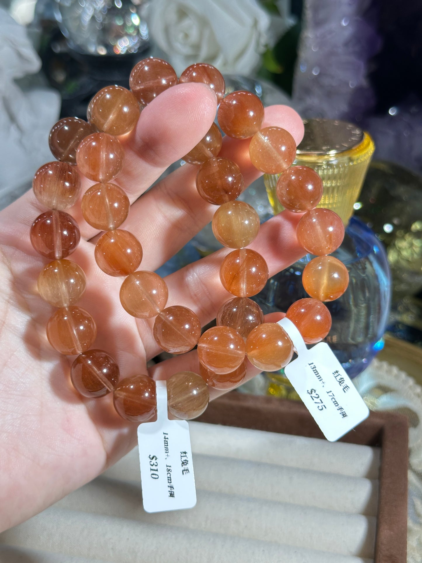 Red rabbit fur crystal