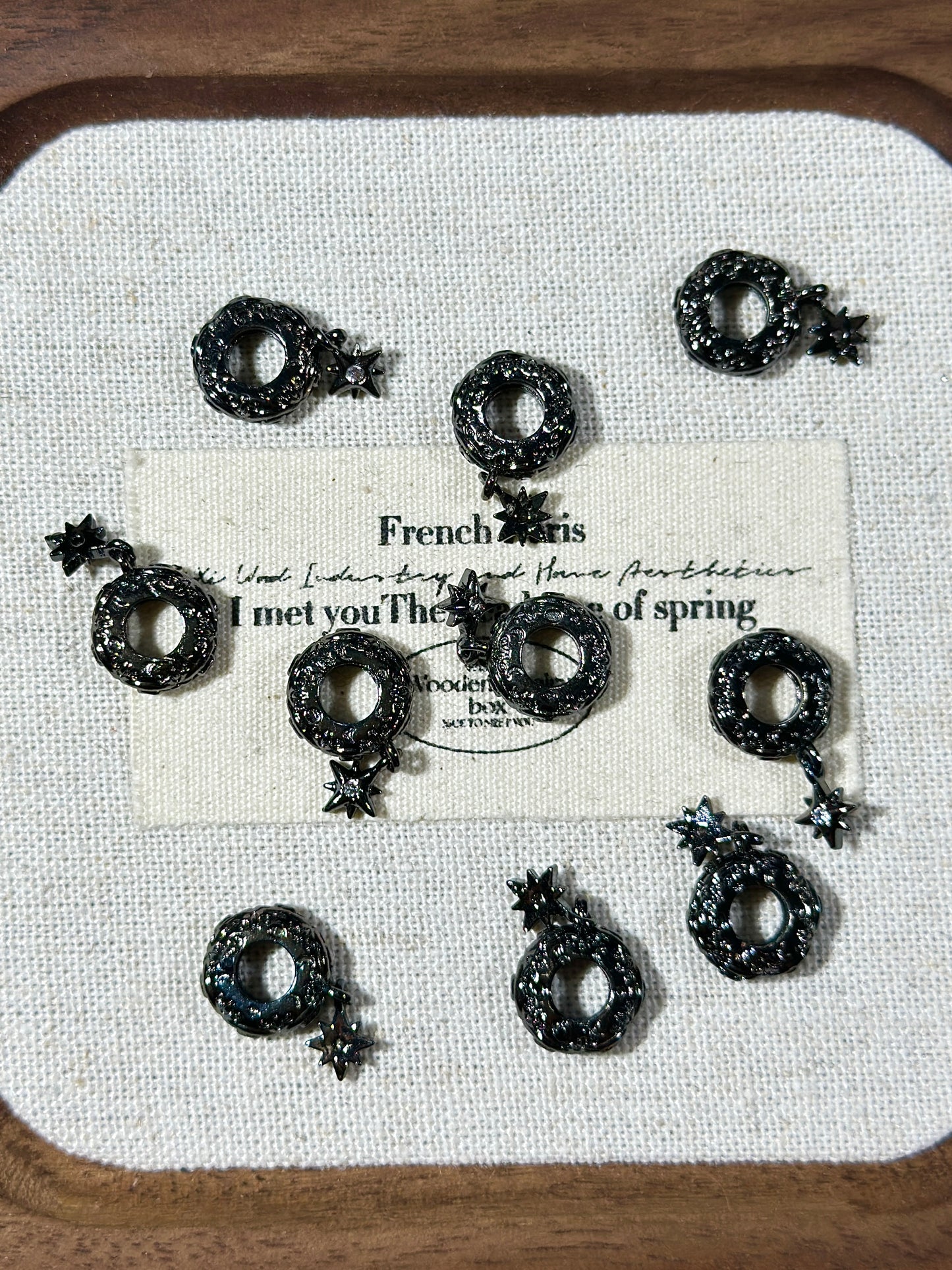 Gun black spacer bead ring