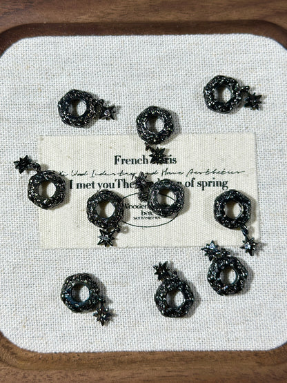 Gun black spacer bead ring