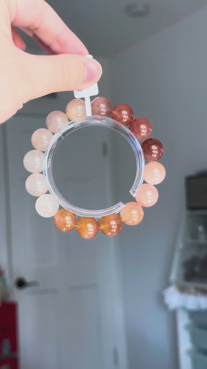 白橘渐变兔毛水晶